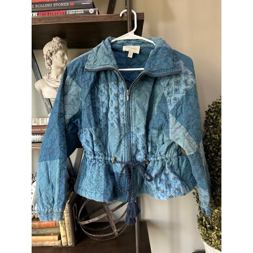 Cleobella Quilted Patchwork Lightweight Jacket Indigo Womens Size Small - Picture 8 of 14
